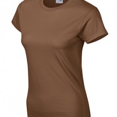 SKT040 chestnut 084 short sleeved women' s round neck collar t-shirt 76000L quick personal printed women' s tee breathable tshirts supplier price 45 degree